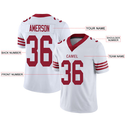 Custom San Francisco 49ers Stitched American Football Jerseys Personalize Birthday Gifts White Jersey