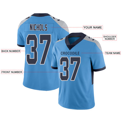 Custom Tennessee Titans Stitched American Football Jerseys Personalize Birthday Gifts Light Blue Jersey