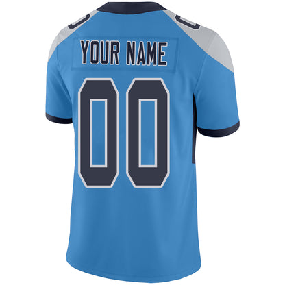 Custom Tennessee Titans Stitched American Football Jerseys Personalize Birthday Gifts Light Blue Jersey