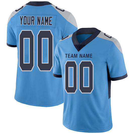 Custom Tennessee Titans Stitched American Football Jerseys Personalize Birthday Gifts Light Blue Jersey