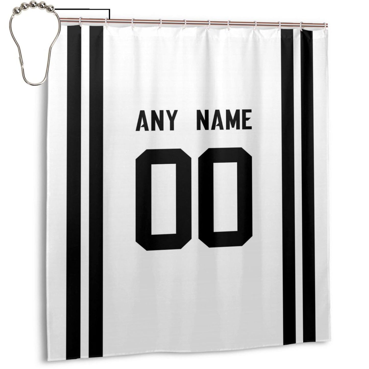 Custom Football Jacksonville Jaguars style personalized shower curtain custom design name and number set of 12 shower curtain hooks Rings