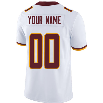 Custom Washington Redskins Stitched American Football Jerseys Personalize Birthday Gifts White Jersey