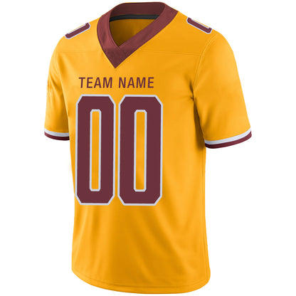 Custom Washington Redskins Stitched American Football Jerseys Personalize Birthday Gifts Gold Jersey