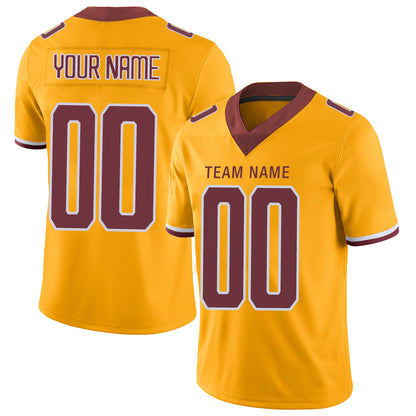 Custom Washington Redskins Stitched American Football Jerseys Personalize Birthday Gifts Gold Jersey