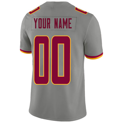 Custom Washington Redskins Stitched American Football Jerseys Personalize Birthday Gifts Grey Jersey